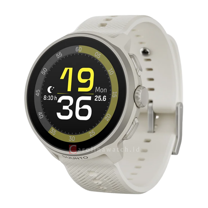 Jam Tangan SUUNTO SS051273000 Unisex - Suunto Run Frost Gray Stainless Steel Bezel with Light Gray Case and Strap