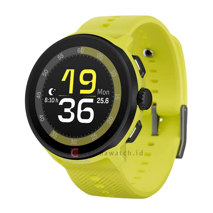 Jam Tangan SUUNTO SS051274000 Unisex - Suunto Run Lime Black Stainless Steel Bezel with Lime Yellow Case and Silicone Strap