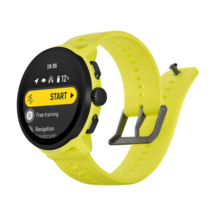 Jam Tangan SUUNTO SS051274000 Unisex - Suunto Run Lime Black Stainless Steel Bezel with Lime Yellow Case and Silicone Strap