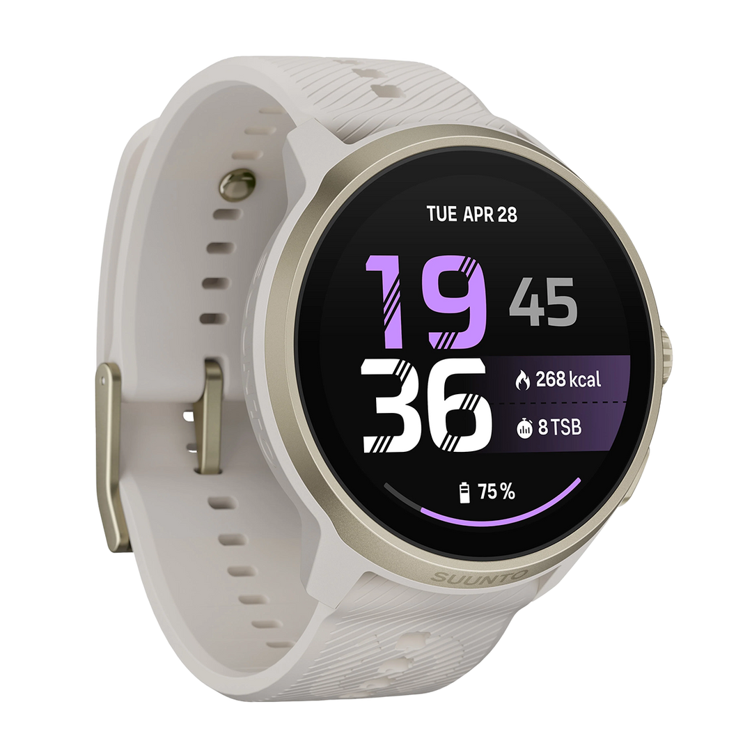 Jam Tangan SUUNTO SS051640000 Unisex - Suunto Run 2 64GB Digital Feather Gold Silicone Strap