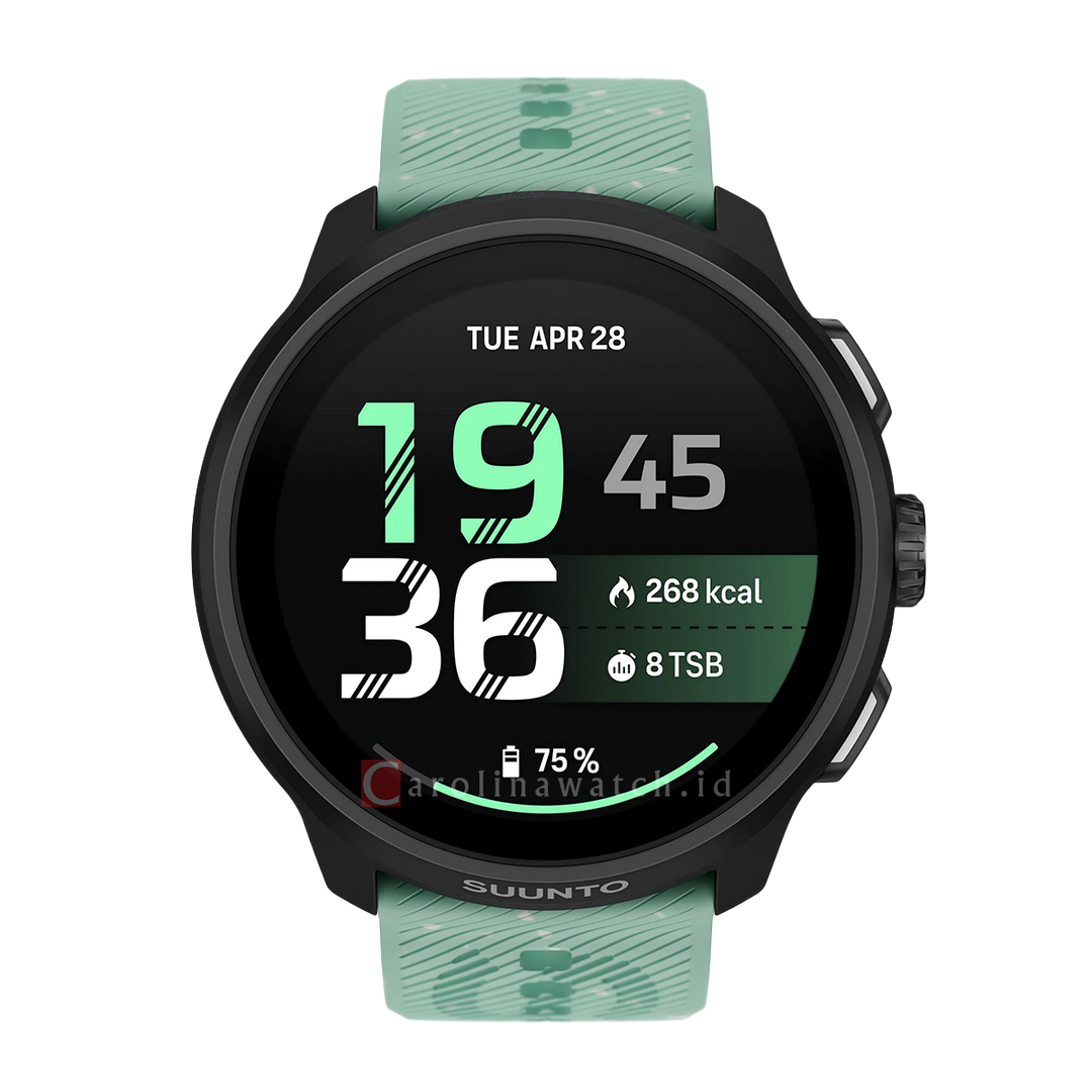 Jam Tangan SUUNTO SS051641000 Unisex - Suunto Run 2 64GB Digital Aloe Green Silicone Strap