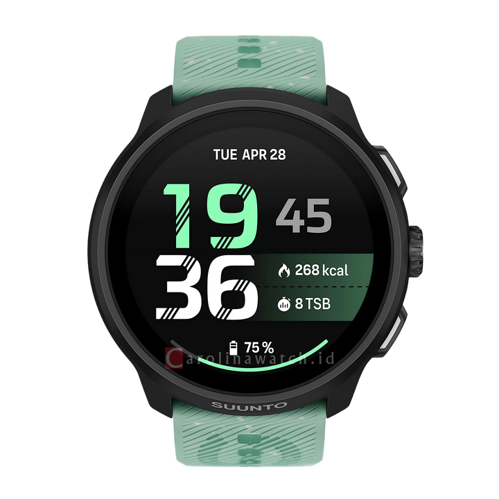 Jam Tangan SUUNTO SS051641000 Unisex - Suunto Run 2 64GB Digital Aloe Green Silicone Strap