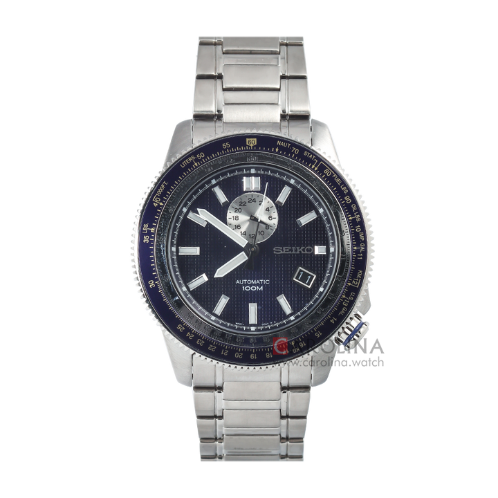 Jam Tangan Seiko Superior Pilot SSA001 Automatic Men Black Dial Stainless Steel Strap