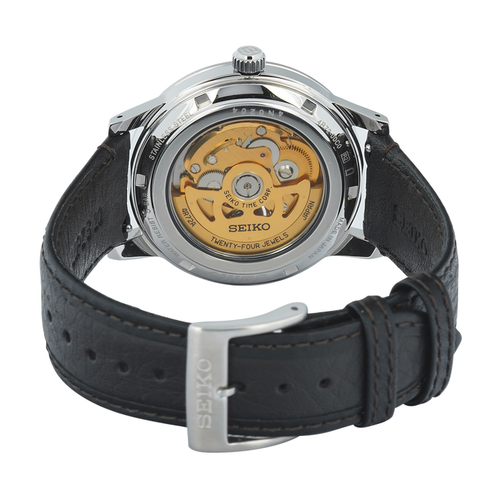 Jam Tangan Seiko Presage SSA461J1 Men Analog Dial Black Leather Strap