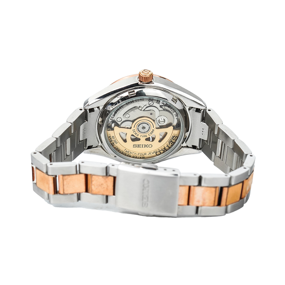 Jam Tangan Seiko Presage SSA866J1 Automatic Women White dial with Swarovski Crystal on markers Dual Tone Stainless Steel Strap