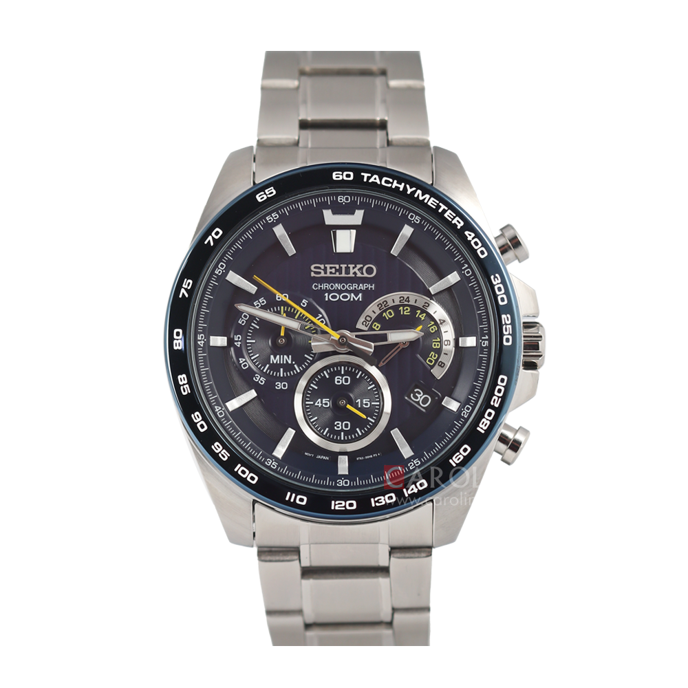 Jam Tangan Seiko Chronograph SSB301P1 Men Blue Dial Stainless Steel Strap