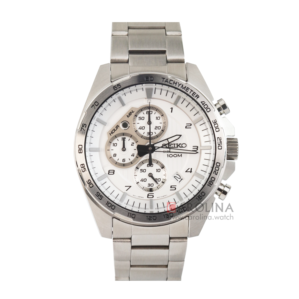 Jam Tangan Seiko Chronograph SSB317P1 Men Silver Dial Stainless Steel Strap