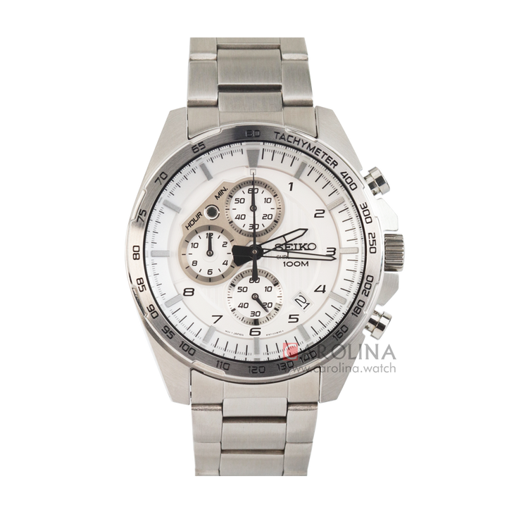 Jam Tangan Seiko Chronograph SSB317P1 Men Silver Dial Stainless Steel Strap