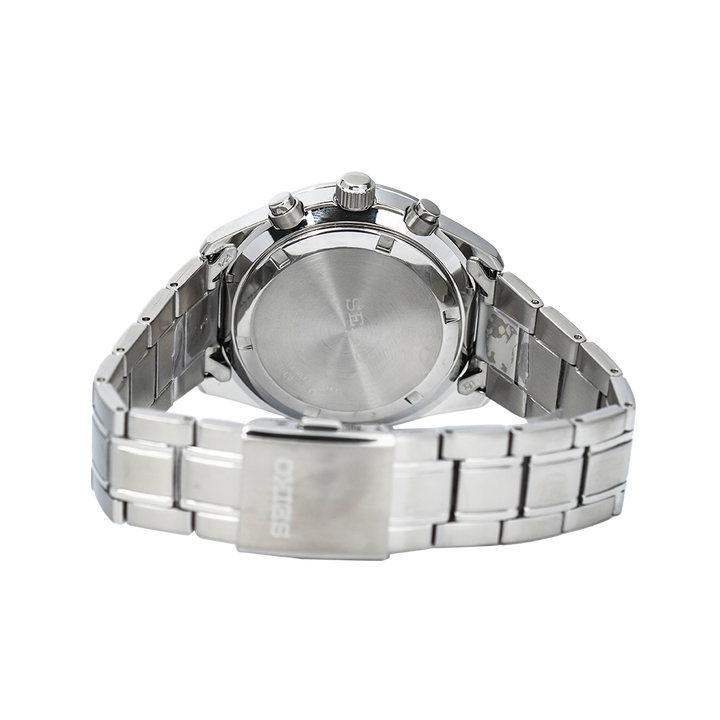 Jam Tangan Seiko Chronograph SSB375P1 Men Silver Dial Stainless Steel Strap