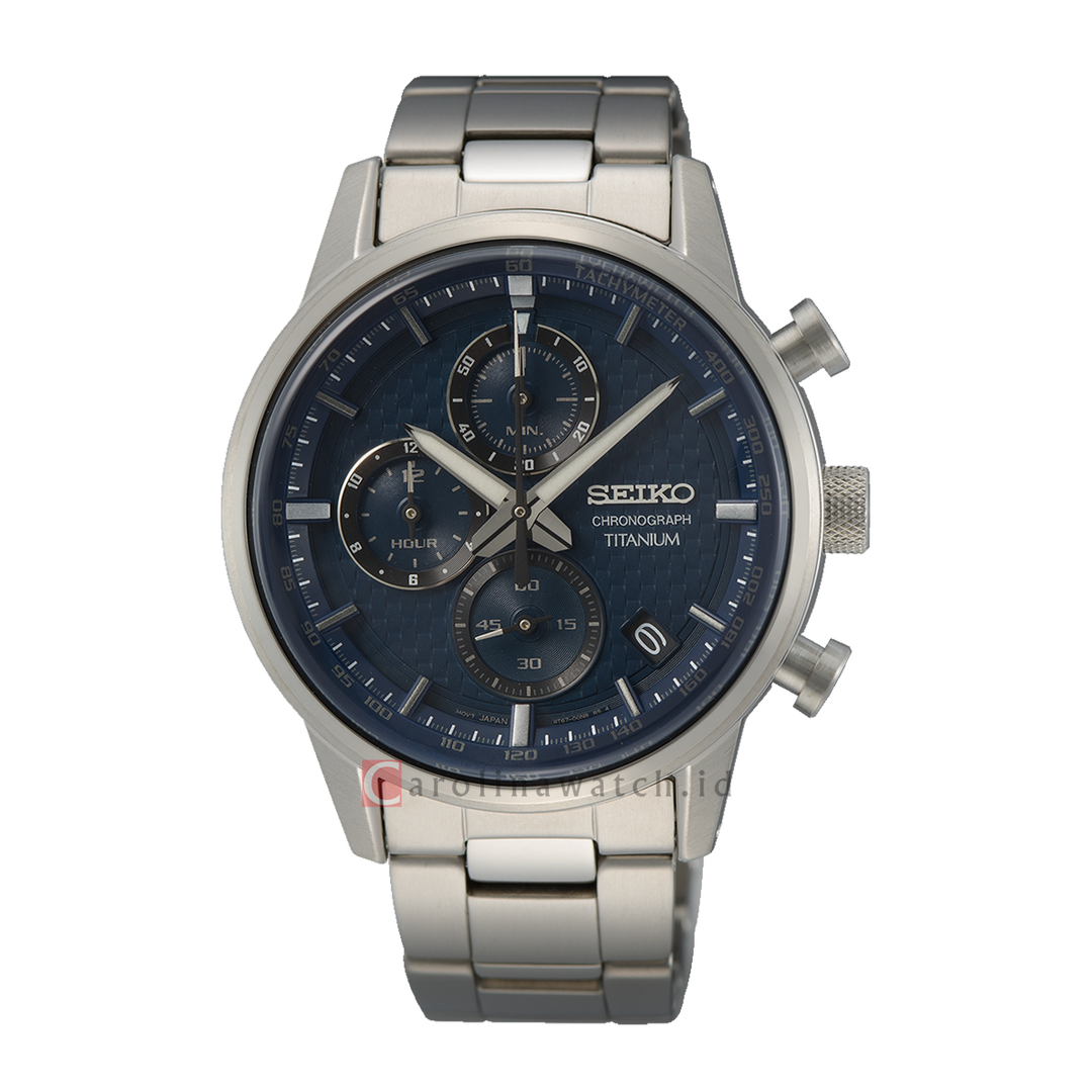 Jam Tangan Seiko SSB387P1 Discover More Men Black Dial Stainless Steel Strap