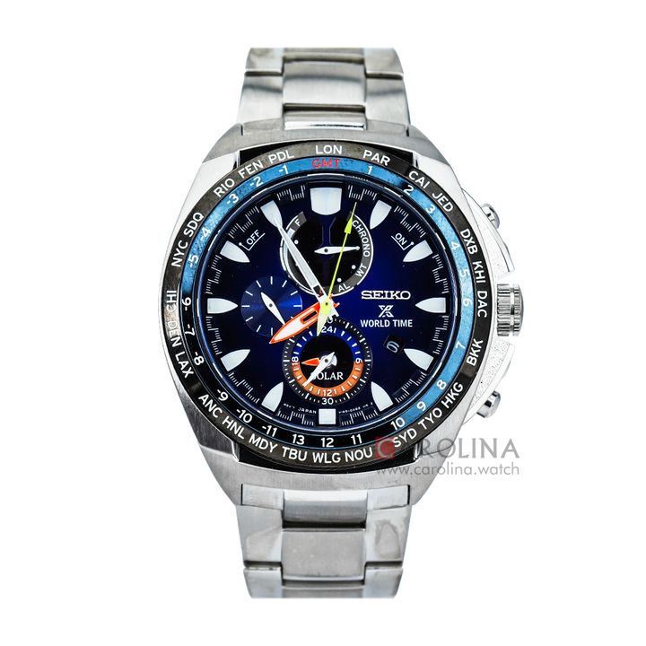 Jam Tangan Seiko Prospex Solar Chronograph SSC549P1 Men Blue Dial Stainless Steel Strap SPECIAL EDITION