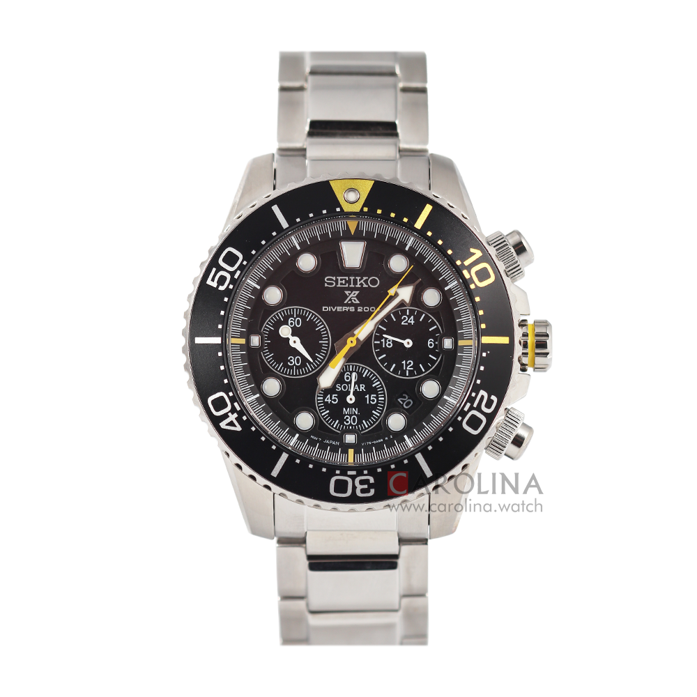 Jam Tangan Seiko Prospex Sea Divers 200M SSC613P1 Men Black Dial Stainless Steel Strap