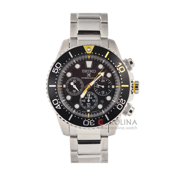 Jam Tangan Seiko Prospex Sea Divers 200M SSC613P1 Men Black Dial Stainless Steel Strap