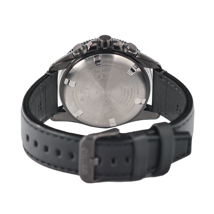 Jam Tangan Seiko Prospex SSC707P1 Land Chronograph Solar Men Black Dial Black Leather Strap