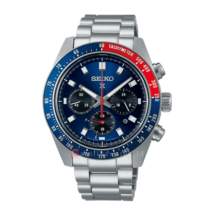 Jam Tangan Seiko Prospex Speedtimer Go Large Solar Chronograph SSC913P1 Men Blue Dial Stainless Steel Strap