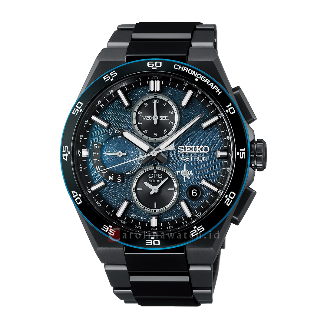 Jam Tangan Seiko Astron SSH187J1 Men GPS Solar 2026 Black Dial Dual Tone Strap Limited Edition