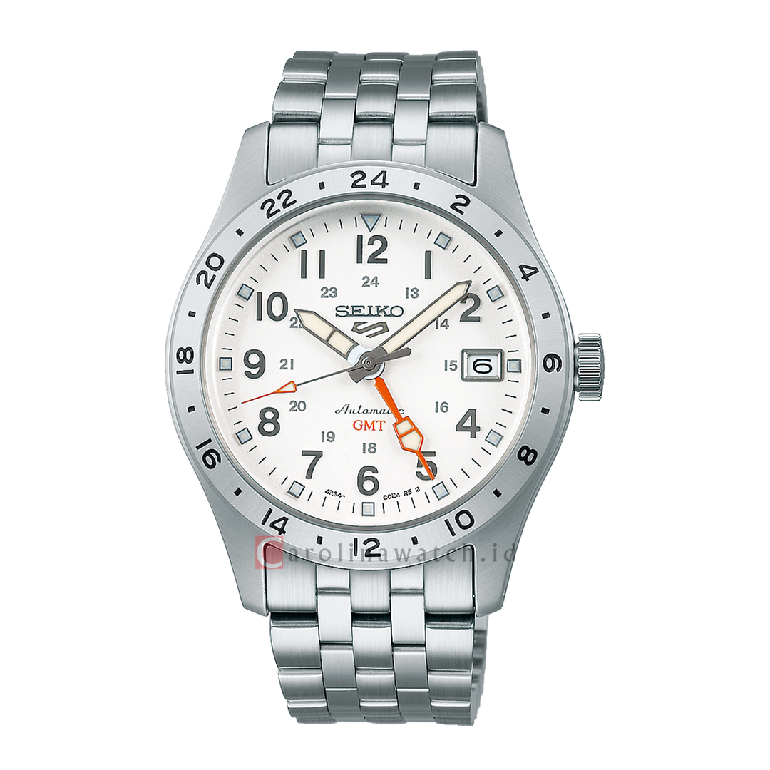 Jam Tangan Seiko 5 Sports SSK059K1 Men White Dial Stainless Steel Strap
