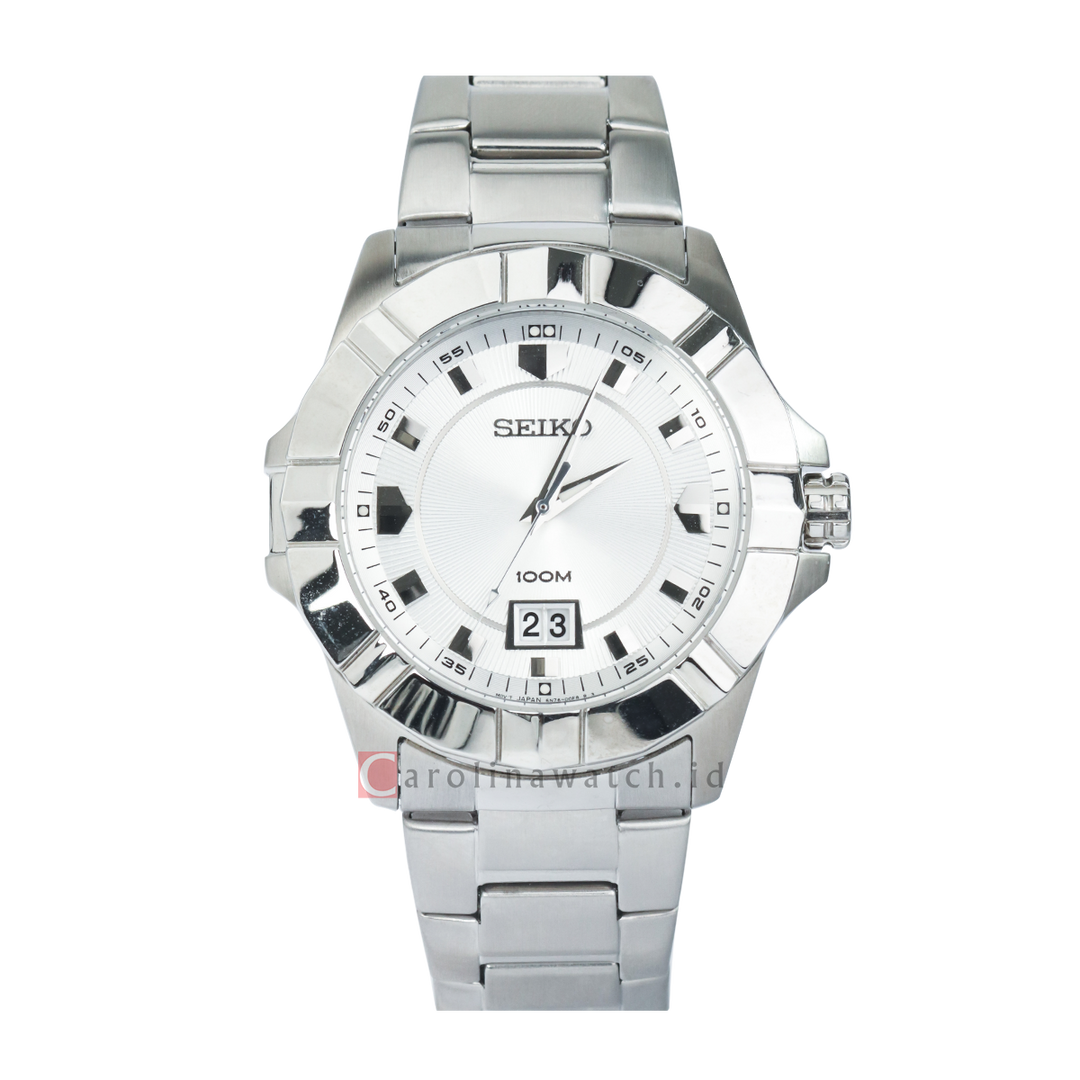 Jam Tangan Seiko Lord SUR127P1 Men Silver Dial Stainless Steel Strap