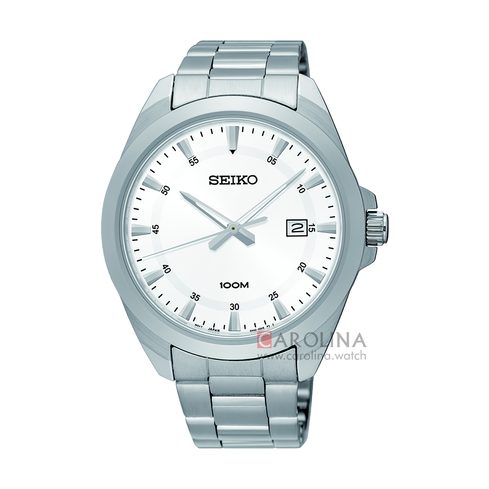 Jam Tangan Seiko Neo Classic SUR205P1 Men White Dial Stainless Steel Strap