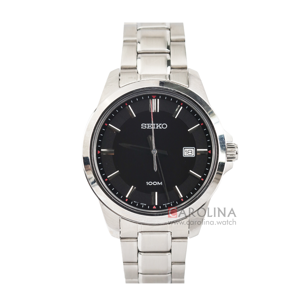 Jam Tangan Seiko SUR245P1 Men Black Dial Stainless Steel Strap