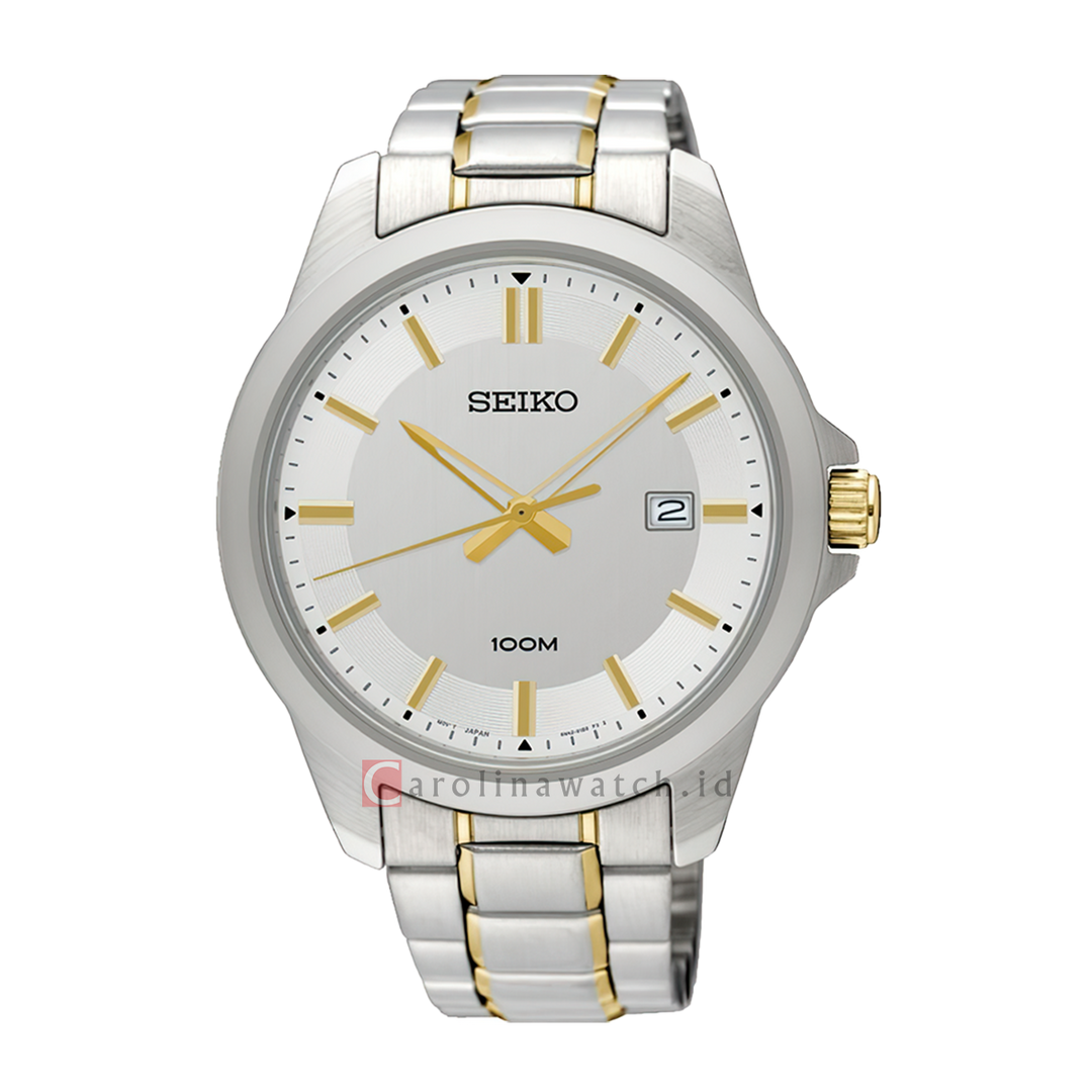 Jam Tangan Seiko SUR247P1 Men Silver Dial Dual Tone Stainless Steel Strap