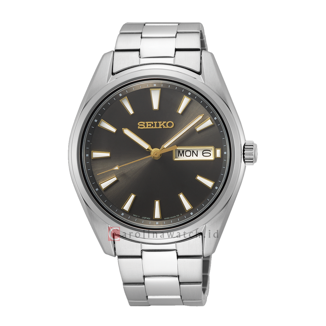 Jam Tangan Seiko SUR343P1 Men Dark Grey Sunray Dial Stainless Steel Strap