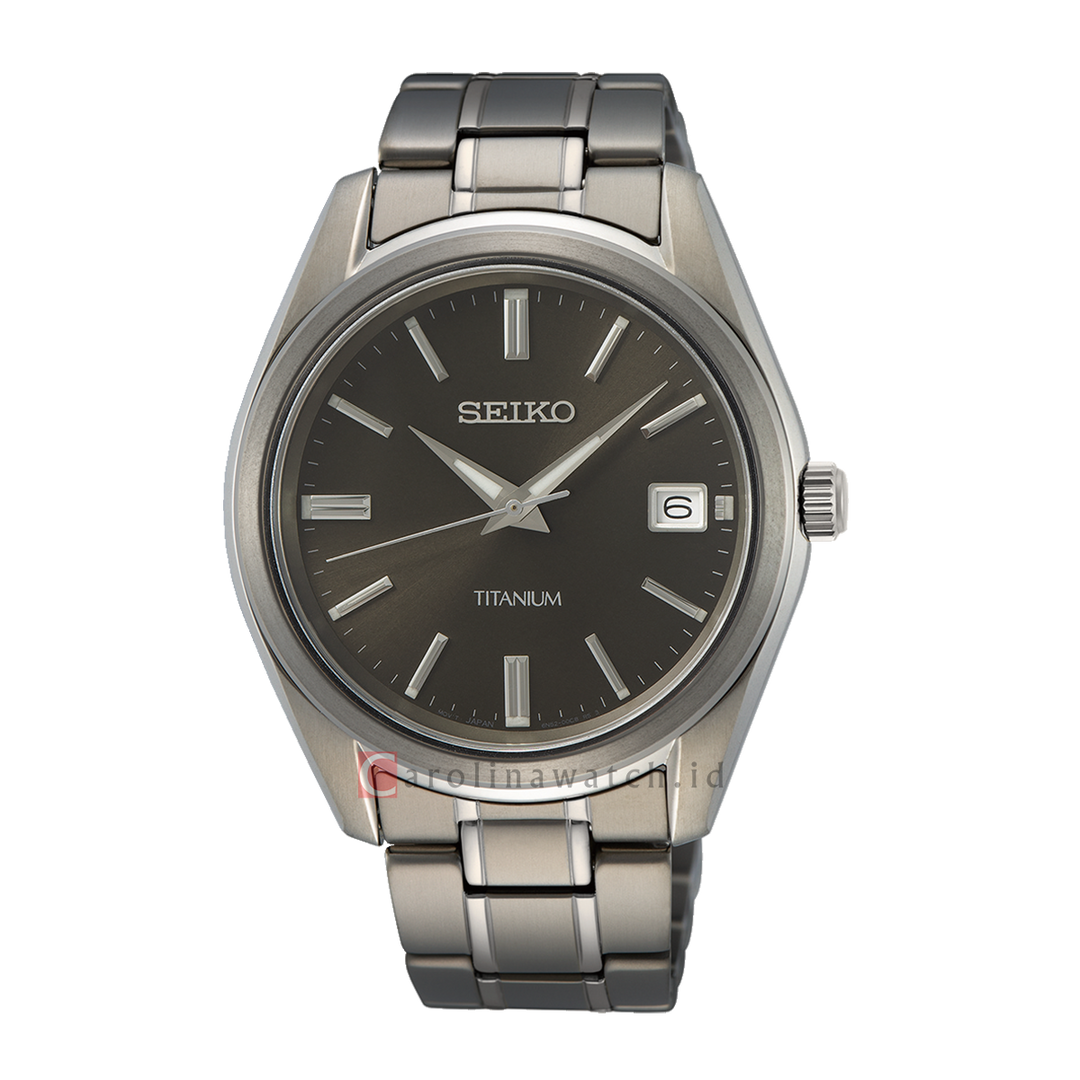 Jam Tangan Seiko Classic SUR375P1 Men Discover More Grey Dial Titanium Strap