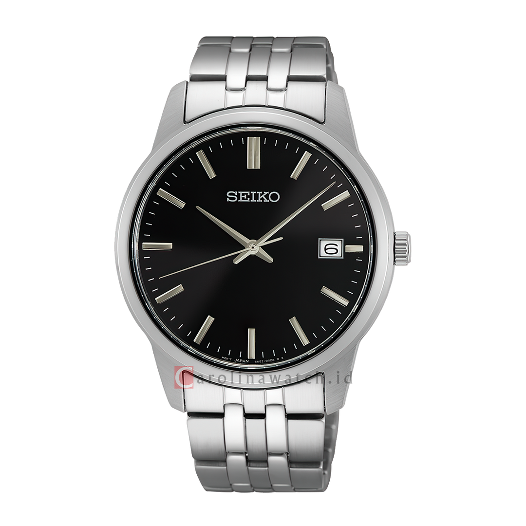 Jam Tangan Seiko Classic SUR401P1 Discover More Men Black Dial Stainless Steel Strap