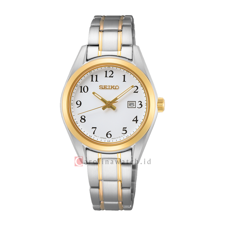 Jam Tangan Seiko Ladies SUR466P1 Discover More White Dial Dual Tone Stainless Steel Strap