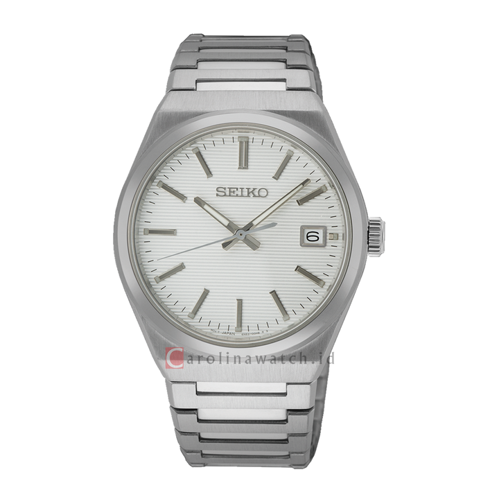 Jam Tangan Seiko Discover More SUR553P1 Men White Dial Stainless Steel Strap