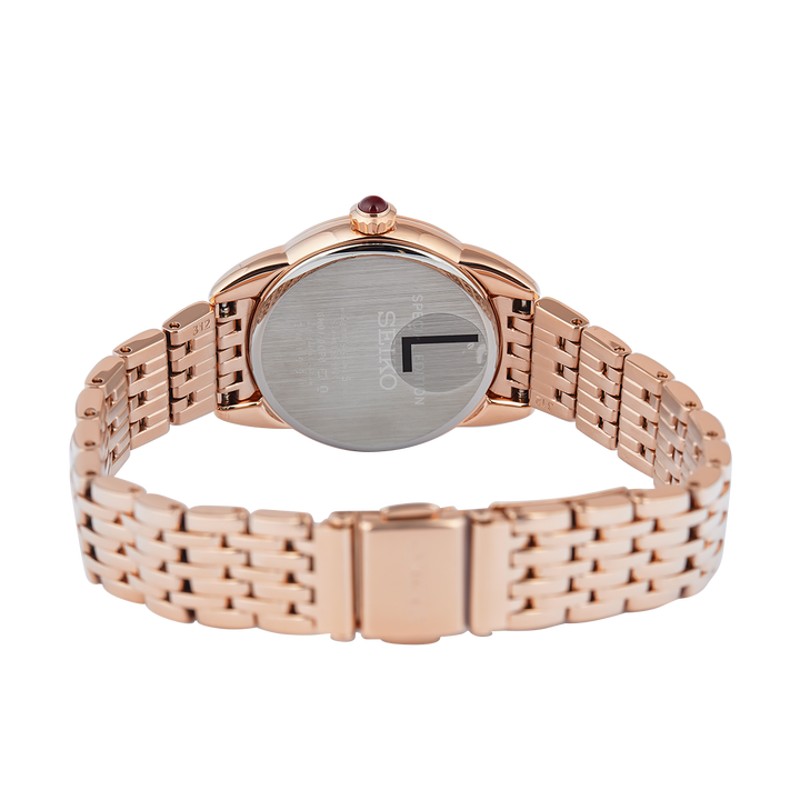Jam Tangan Seiko Classic SUR564P1 Madam MOP Crystal Dial Rose Gold Stainless Steel Strap Special Edition