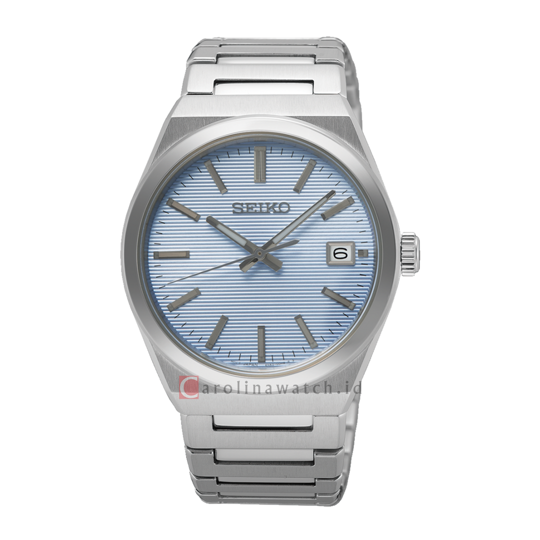 Mens Light Blue Dial Watches Jam Tangan Seiko Classic SUR599P1 Men