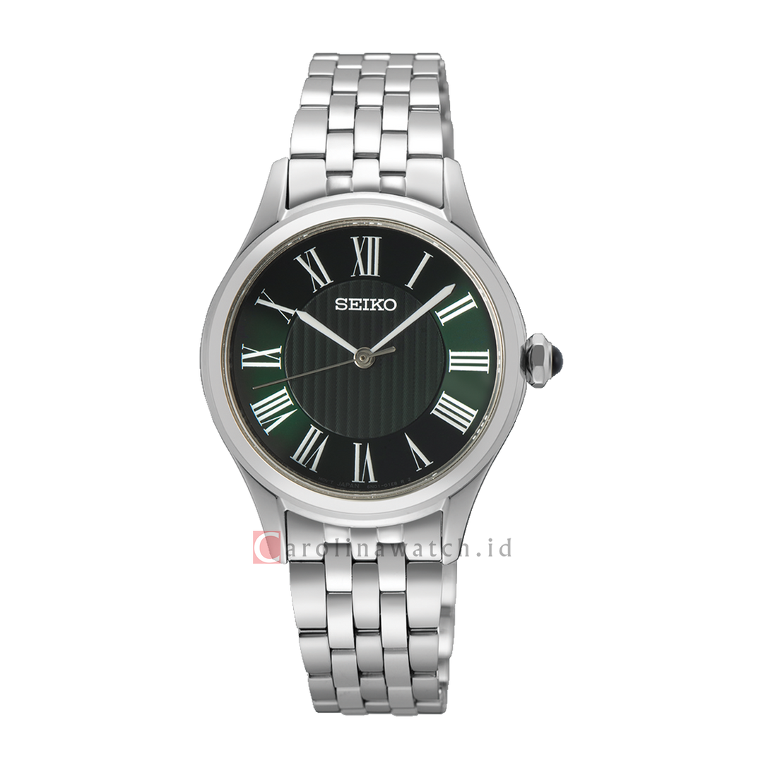 Jam Tangan Seiko Discover More SUR611P1 Women Green Dial Stainless Steel Strap