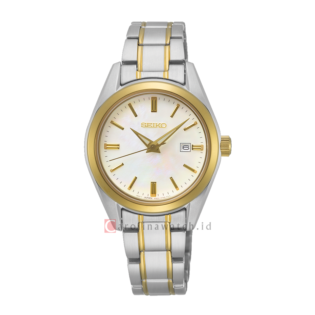 Jam Tangan Seiko SUR636P1 Women Mother of Pearl Dial Dual Tone Stainless Steel Strap