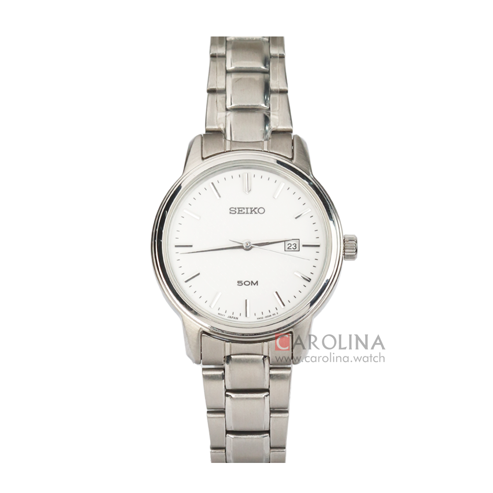 Jam Tangan Seiko SUR751P1 Women Silver Pattern Dial Stainless Steel Strap