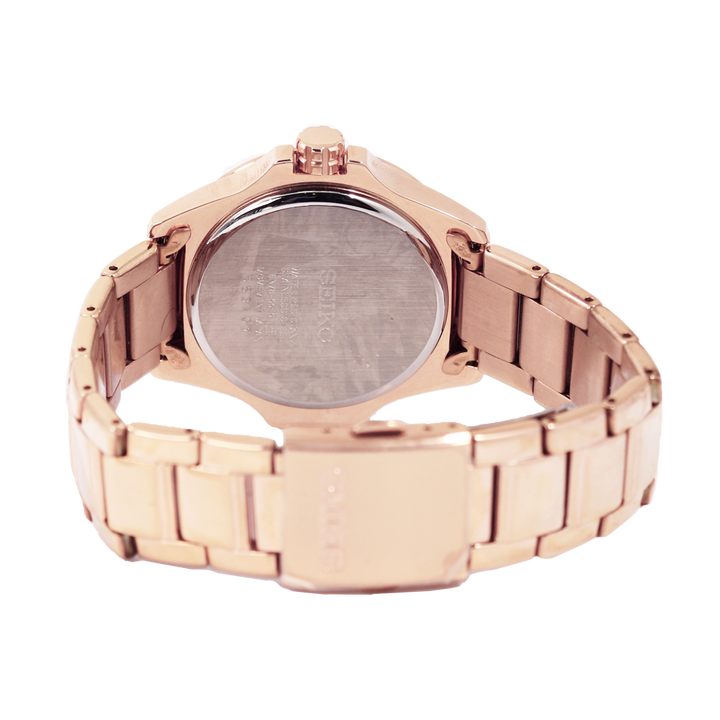 Jam Tangan Seiko SUR802P1 Women Lord Swarovski Crystal Rose Gold Dial Rose Gold Stainless Steel Strap