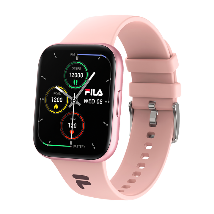 Jam Tangan FILA Smartwatch FL38SW26PINA Unisex Full Screen Touch Display Pink Silicone Strap