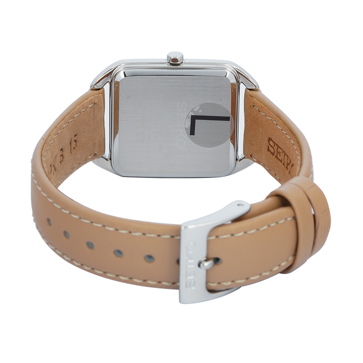 Jam Tangan Seiko Ladies SWR089P1 Madam Beige Dial Brown Leather Strap