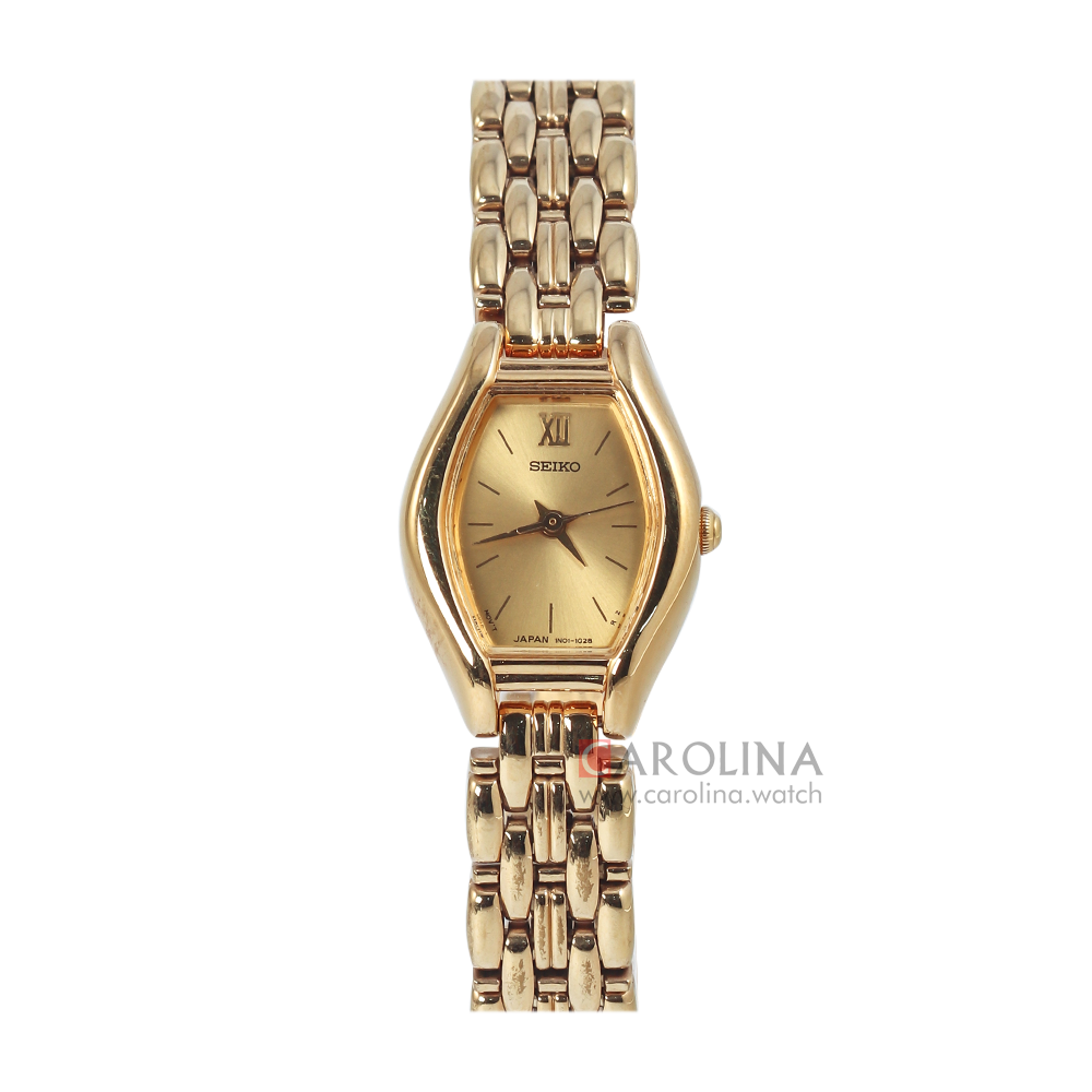Jam Tangan Seiko SXG766 Women Gold Dial Gold Stainless Steel Strap
