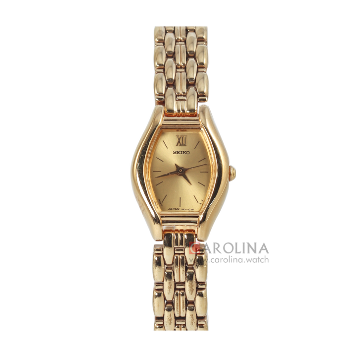 Jam Tangan Seiko SXG766 Women Gold Dial Gold Stainless Steel Strap