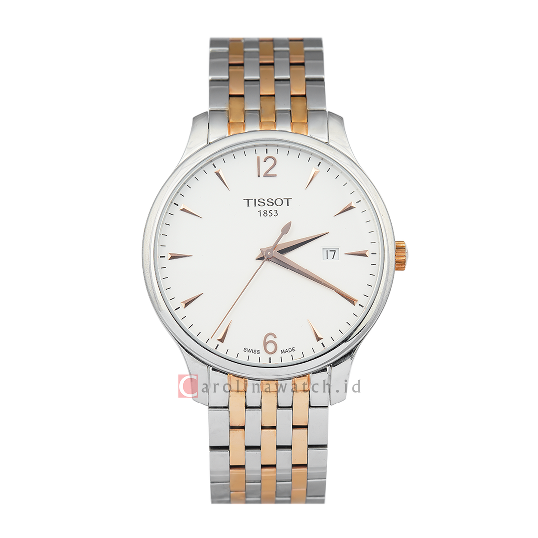 Jam Tangan TISSOT T-Classic T0636102203701 Tradition Men Silver Dial Dual Tone Stainless Steel Strap
