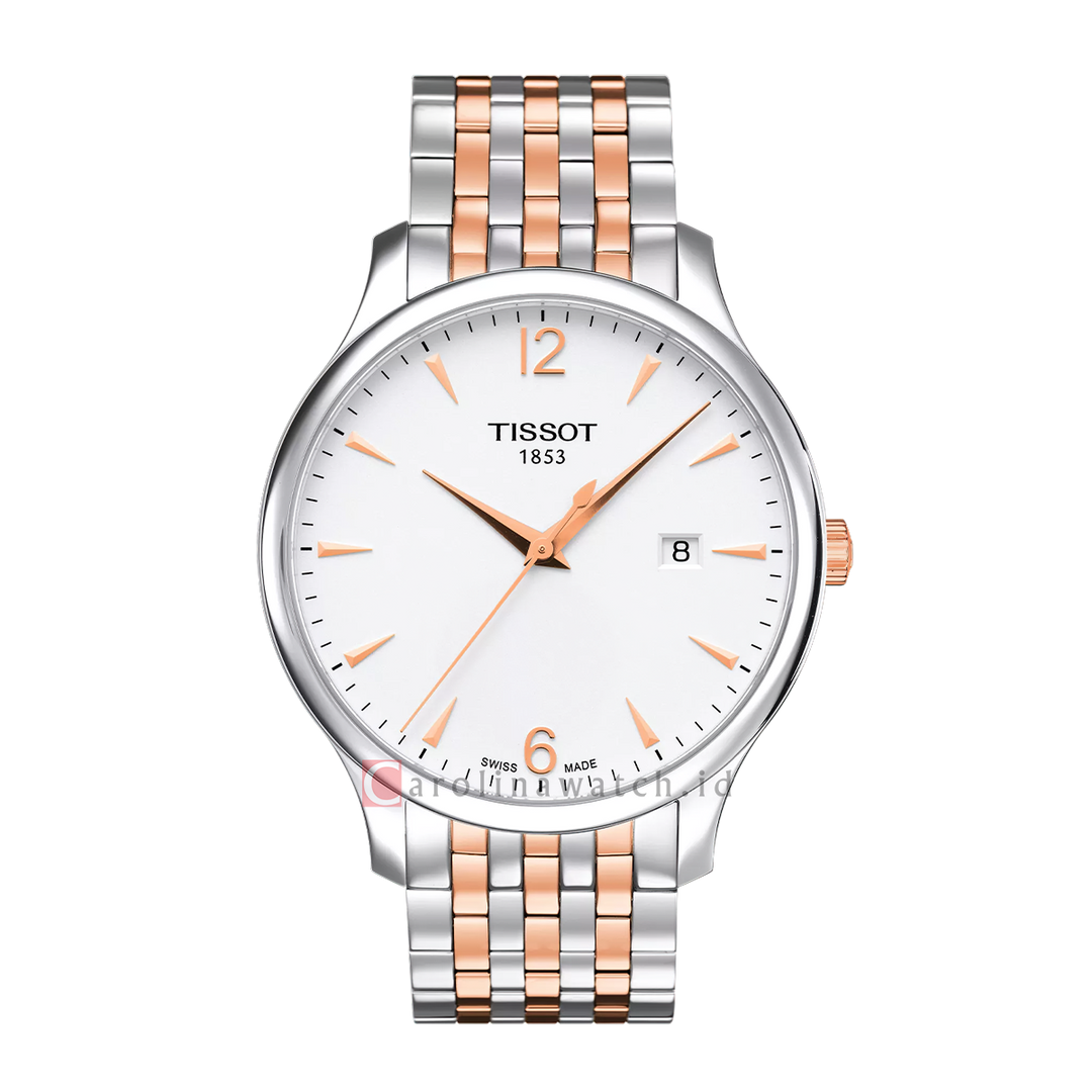 Jam Tangan TISSOT T-Classic T0636102203701 Tradition Men Silver Dial Dual Tone Stainless Steel Strap