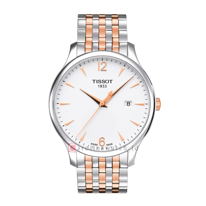 Jam Tangan TISSOT T-Classic T0636102203701 Tradition Men Silver Dial Dual Tone Stainless Steel Strap