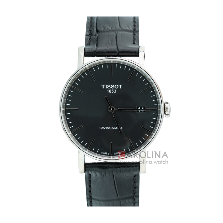 Jam Tangan TISSOT T1094071605100 Men Black Dial Black Leather Strap