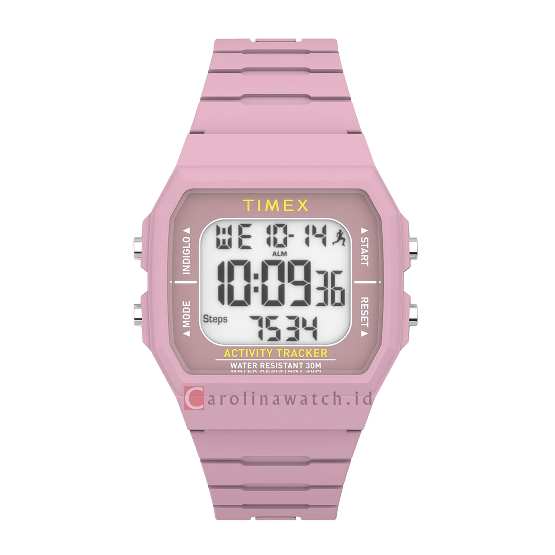 Jam Tangan Timex Digital TW5M55800NN Women Digital Dial Pink Rubber Strap