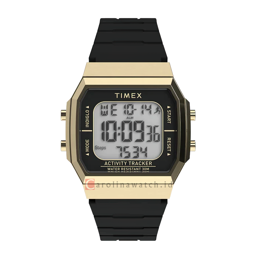 Jam Tangan Timex Digital TW5M60900NN Women Digital Dial Black Rubber Strap