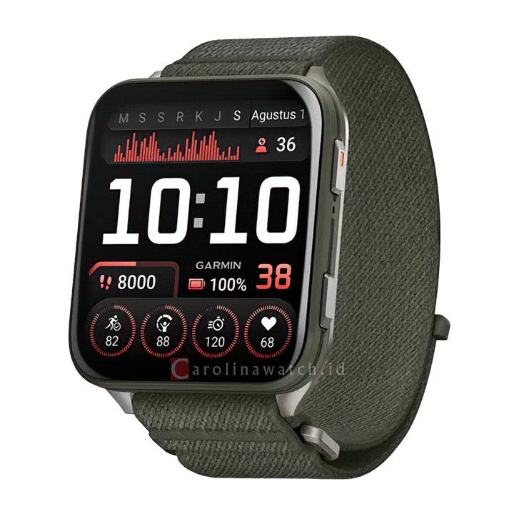 Jam Tangan Garmin Venu X1 VENUX1GPSMOSS Unisex Moss with Titanium Caseback and Moss ComfortFit Nylon Band