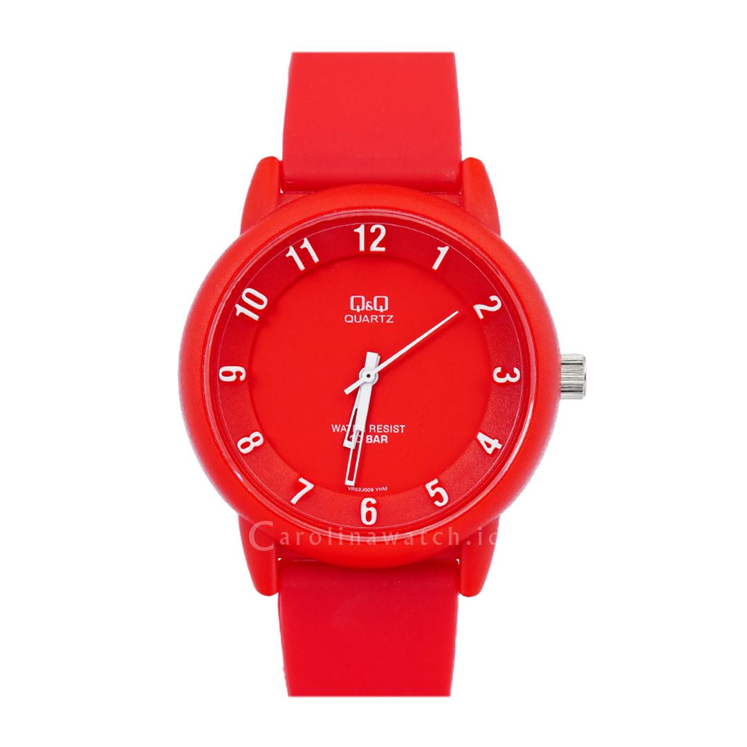 Jam Tangan Q&Q VR52J009 Kids Red Dial Red Rubber Strap