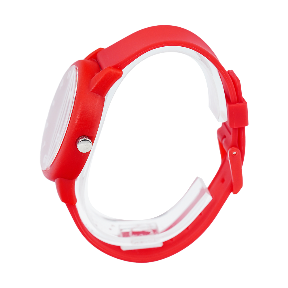 Jam Tangan Q&Q VR52J009 Kids Red Dial Red Rubber Strap