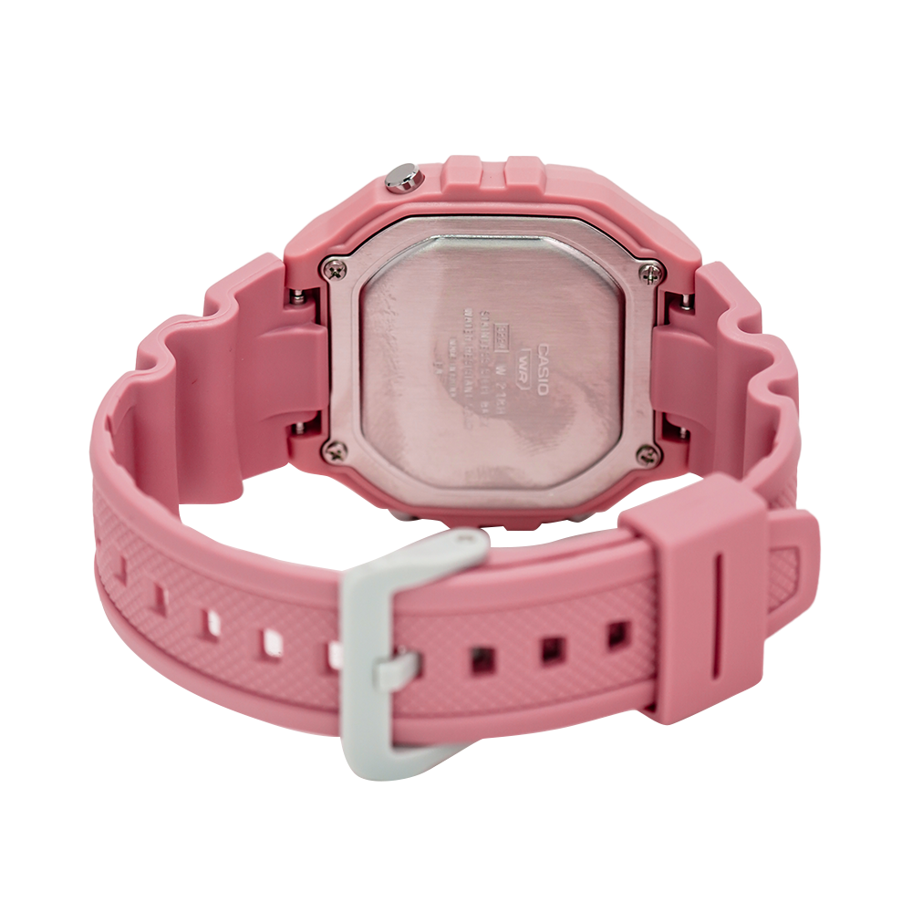 Jam Tangan Casio W-218HC-4A Women Digital Dial Pink Resin Band